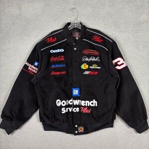 Vtg Dale Earnhardt Sr Nascar Bomber Jacket Men’s Large Black JH Design